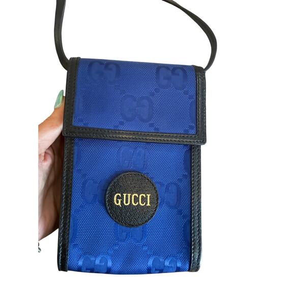 Gucci GG Off The Grid Mini Bag Blue*Unisex Phone Holder with card holder*COA - Picture 2 of 6